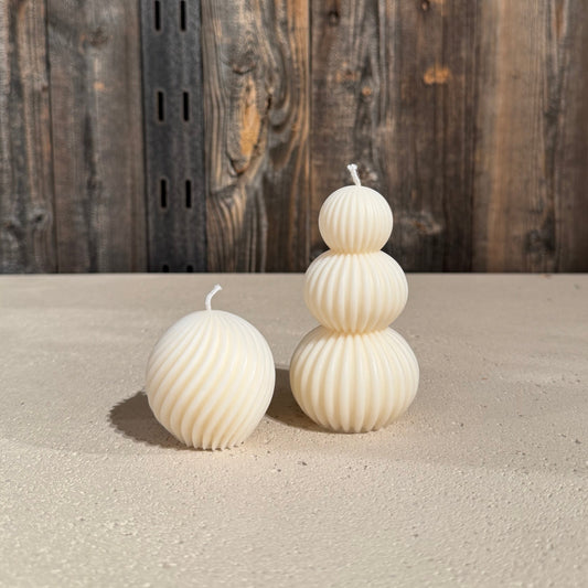 Swirl Snowman Candle Set