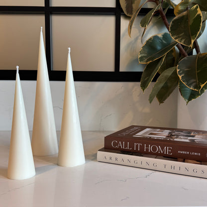 Cone shaped tree decorative candles