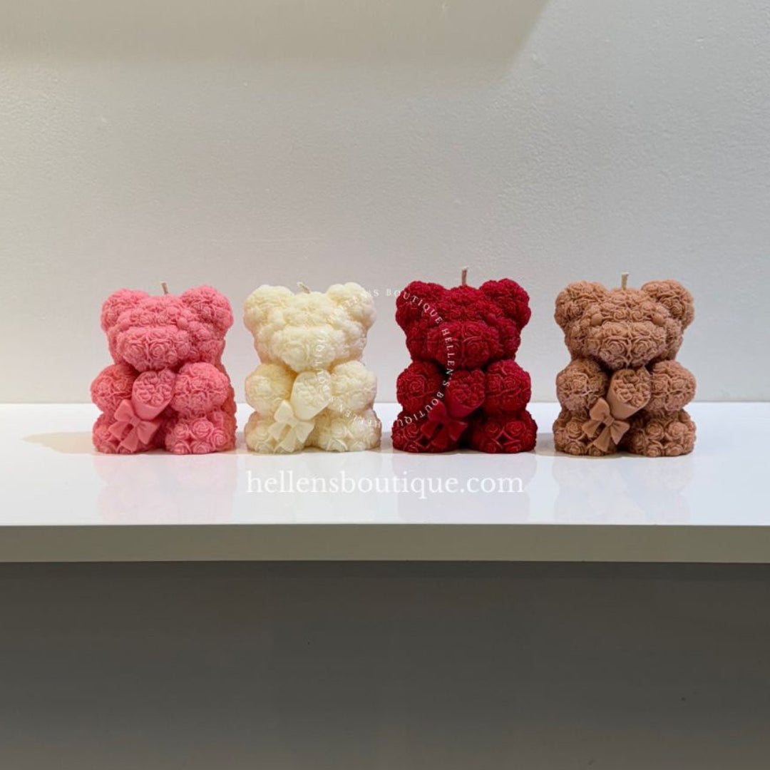 Rose Bear Candle
