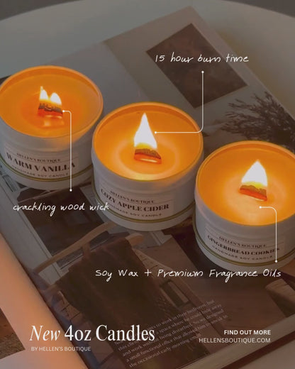 Mini Wood Wick Candle Tins